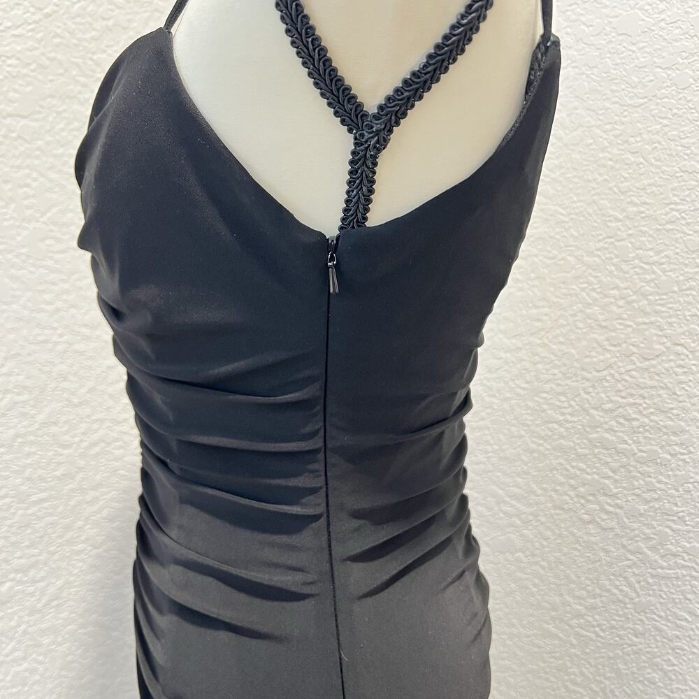 Scott McClintock USA Women's Size 10 Black Mermaid Maxi Evening Gown Rhinestones - Picture 7 of 16